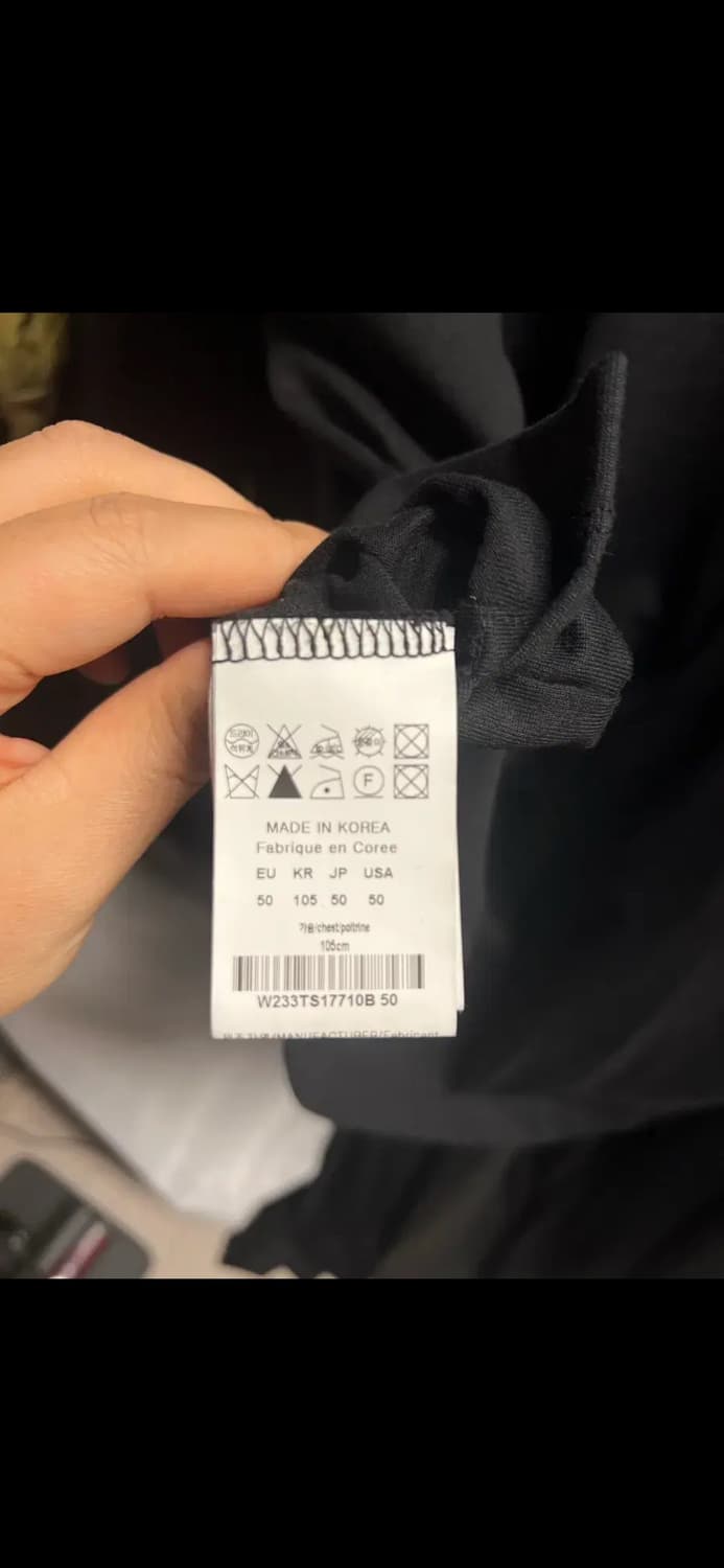 [50] 우영미 블랙 백로고 긴팔 티셔츠 상품이미지3