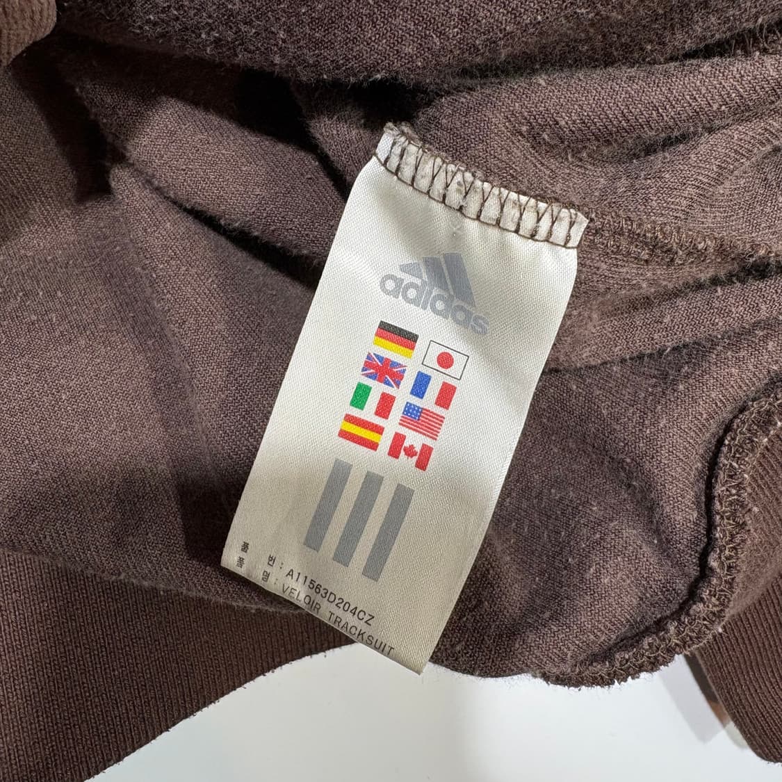 아디다스 벨벳 브라운 벨로아 트랙 자켓 블록코어 상품이미지4
