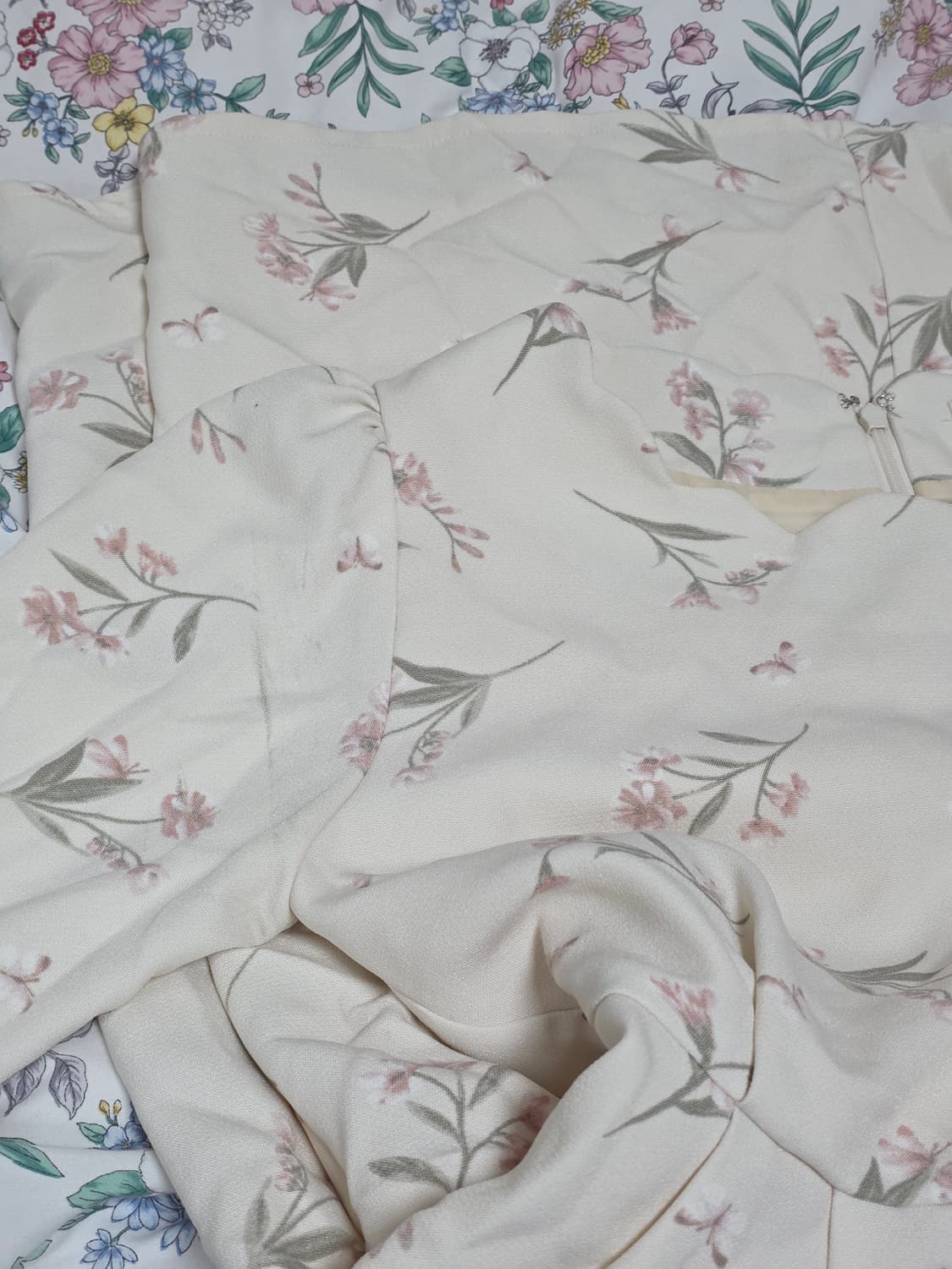 earth music 일본빈티지)플로럴 히메갸루 봄나비핑크원피스 상품이미지5