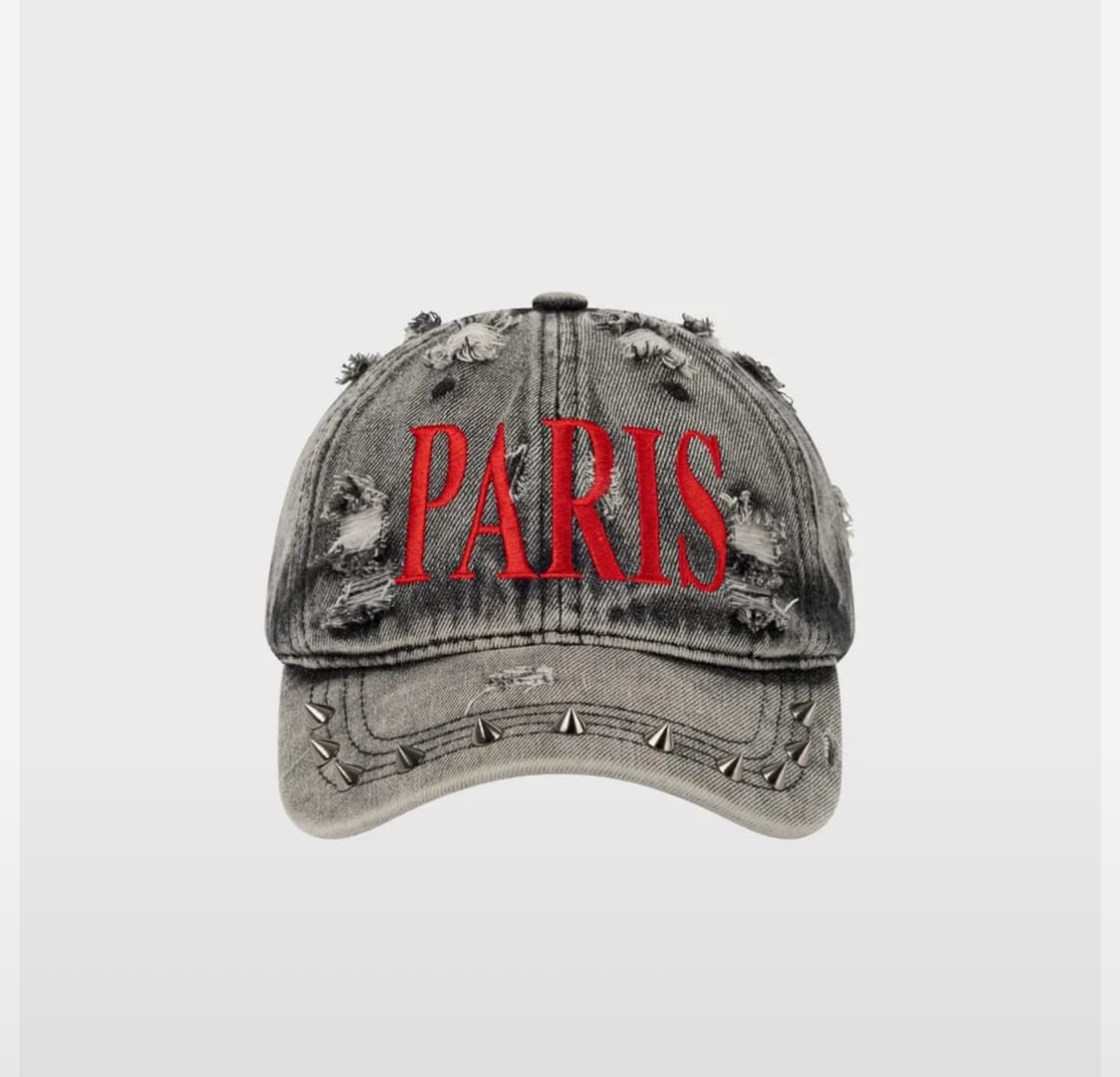 2000 아카이브 아카이브스 파리스 볼캡 모자 스파이크 찡 블랙 데님 상품이미지1
