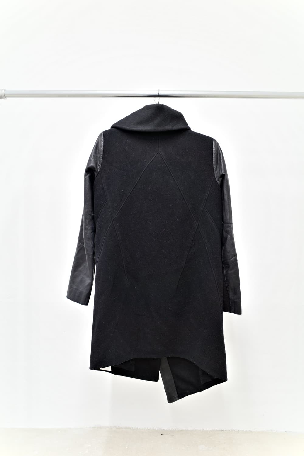 Helmut Lang Leather Sleeve Wool Coat 상품이미지2
