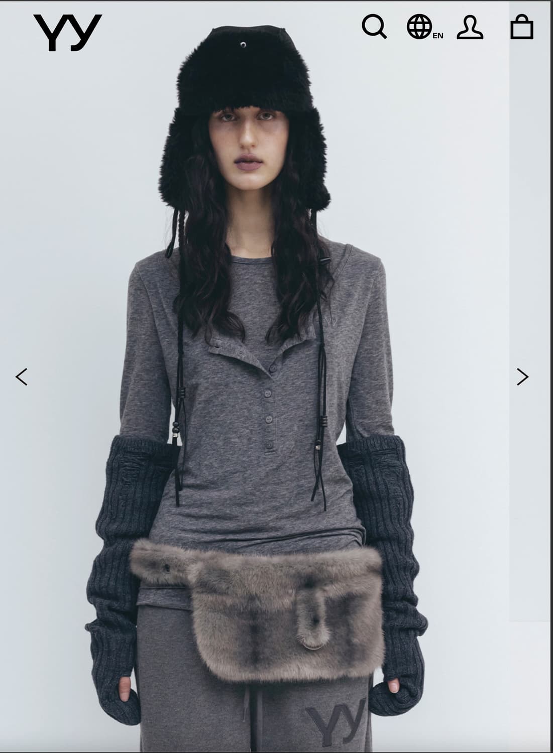 (거의 새상품) openyy 레이어드 헨리 롱 티 차콜 m 상품이미지1