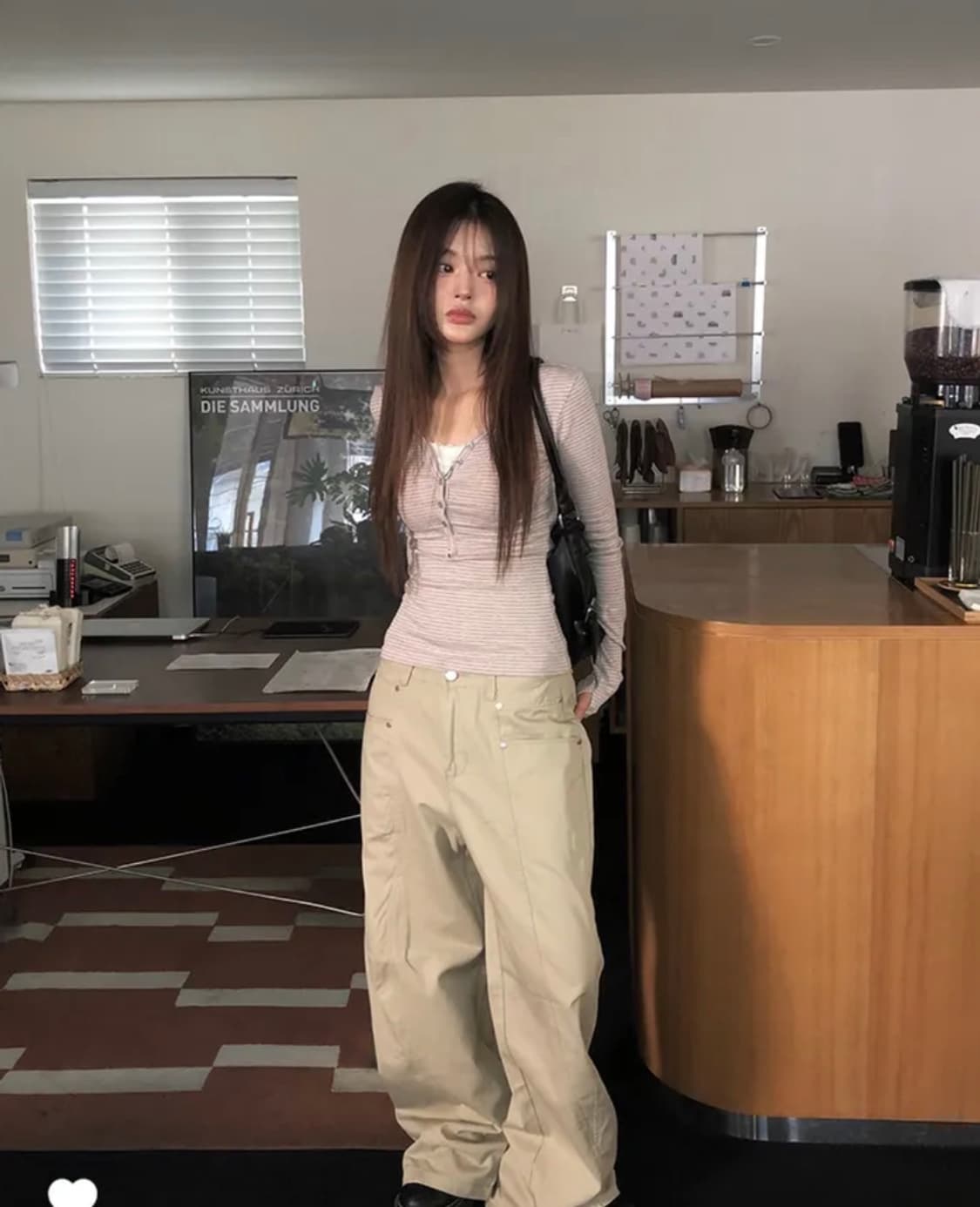 애니원모어 로타 포켓 절개 와이드 코튼 팬츠 s 상품이미지1