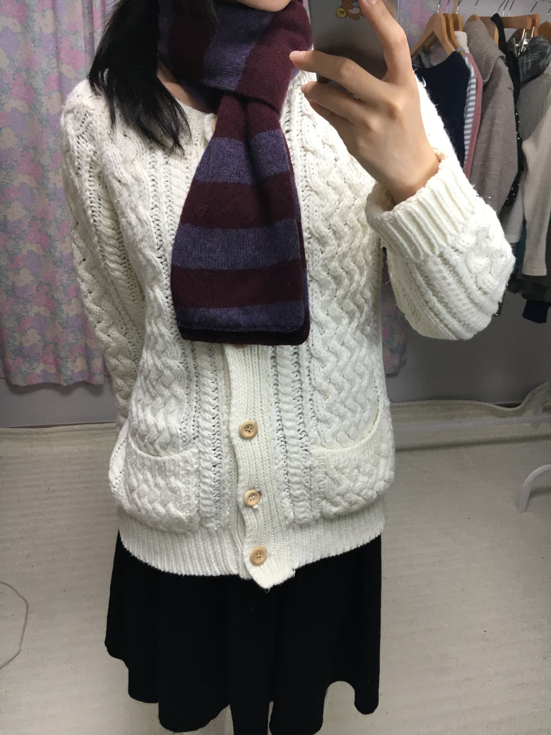 퍼플 버건디 스트라이프 머플러 상품이미지9