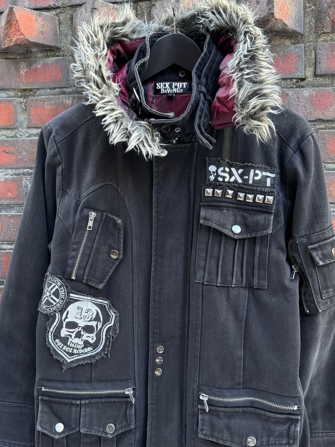 sexpot revenge 고딕 펑크 퍼 후드 자켓  상품이미지3