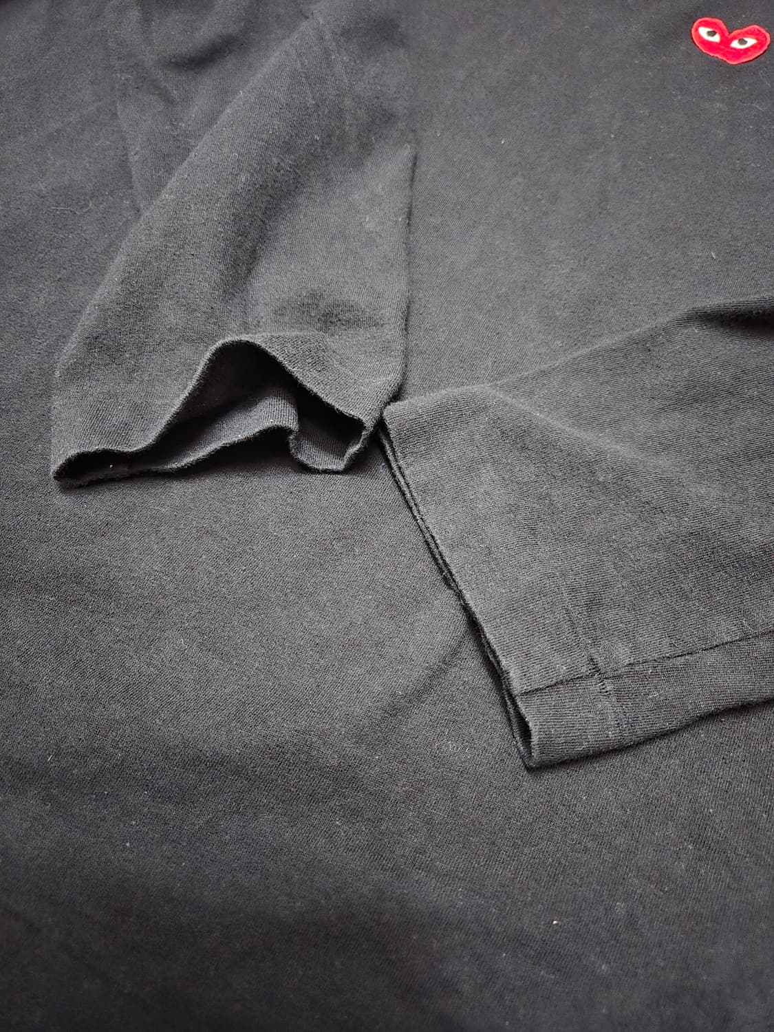 꼼데가르송 PLAY 레드 와펜 긴팔 티셔츠(XL,공용) 상품이미지5