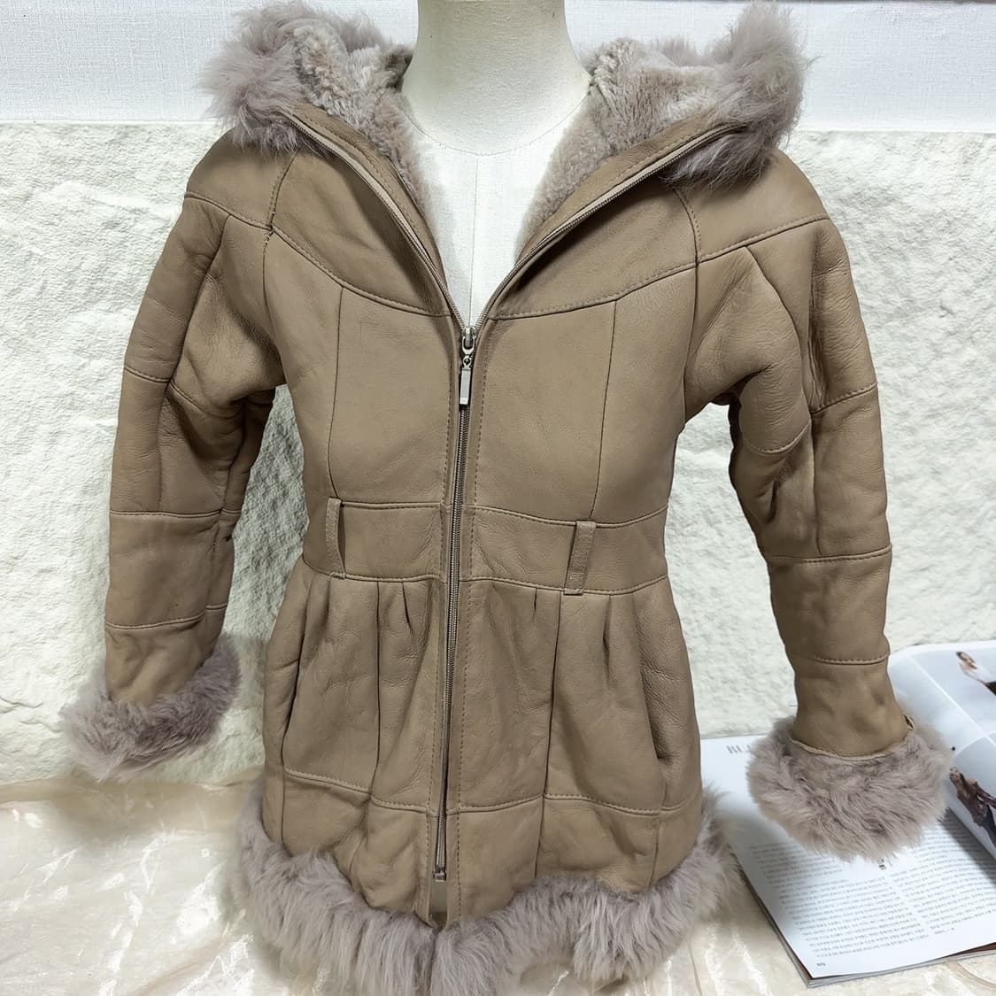 빈티지 모카브라운 양가죽  메리노양털 무스탕 상품이미지2