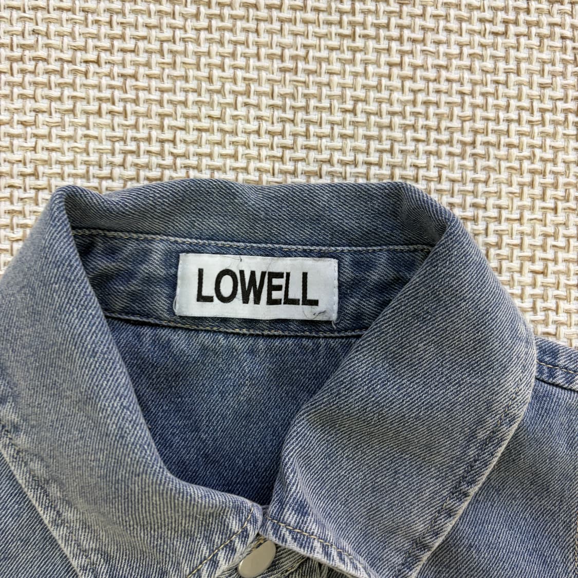실측 LOWELL 남성 데님 반팔 셔츠 0622D2 상품이미지3