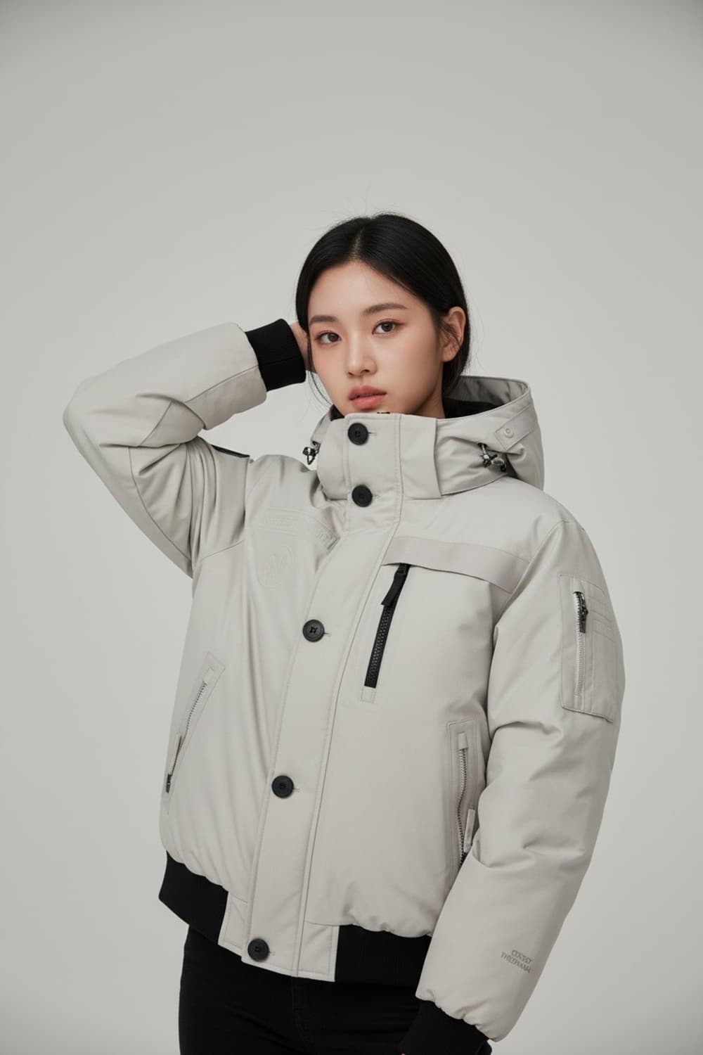 K2 화이트그레이 숏 패딩 100 상품이미지1