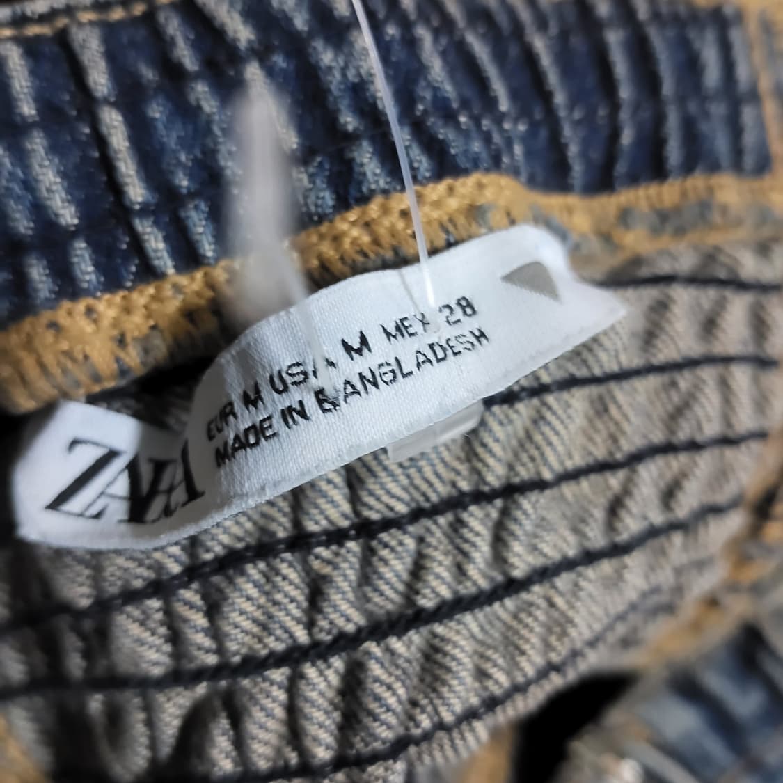 자라 zara 데님 튜브탑 슬리브리스 버클 디테일 tube top 새상품 상품이미지6
