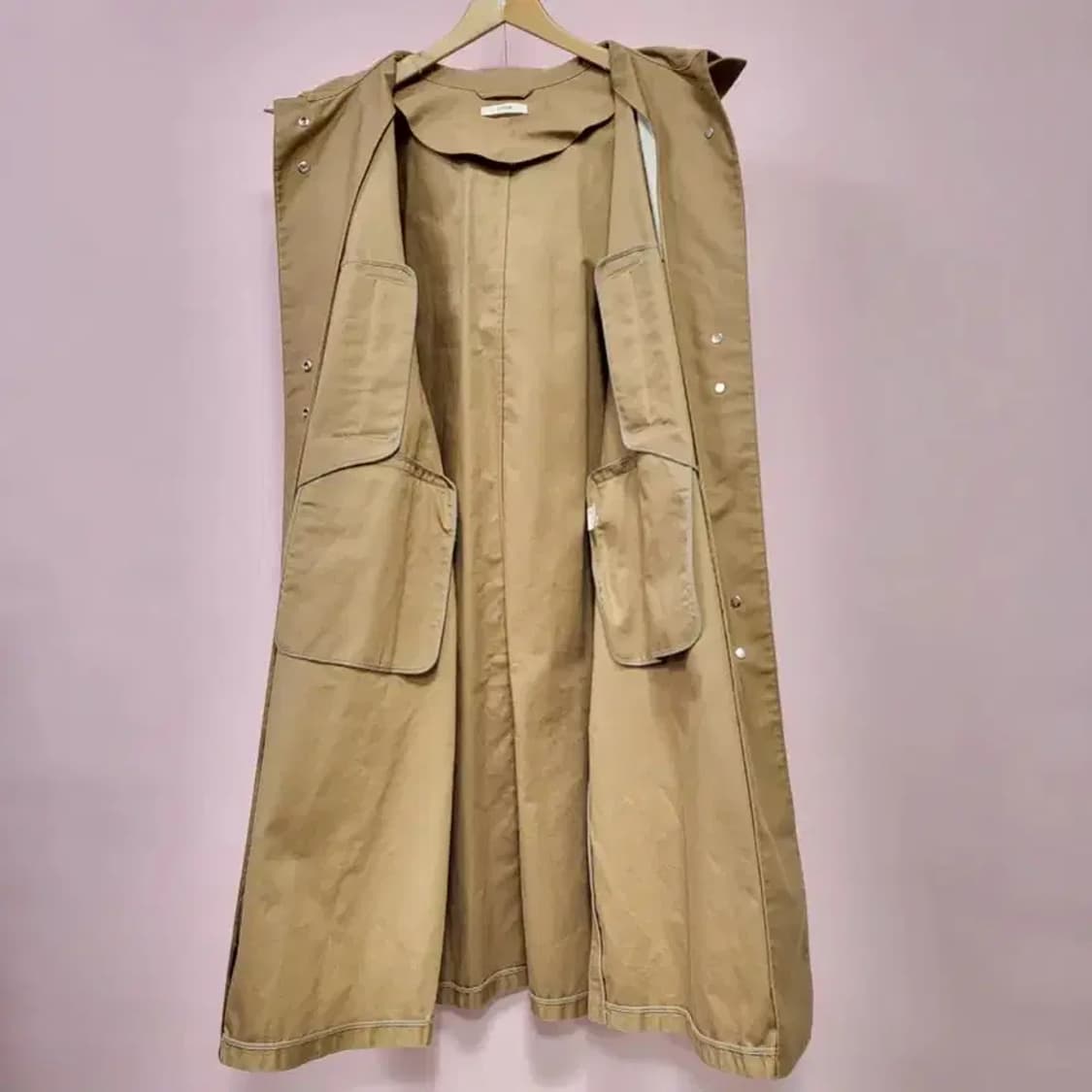 시스템 후드 롱 코트 55 오버핏 상품이미지3