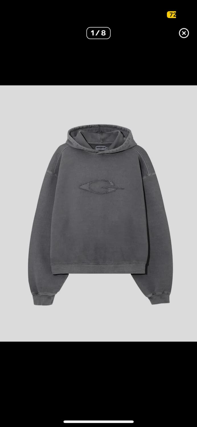 그래피커스 피그먼트 크롭 후드티  상품이미지1