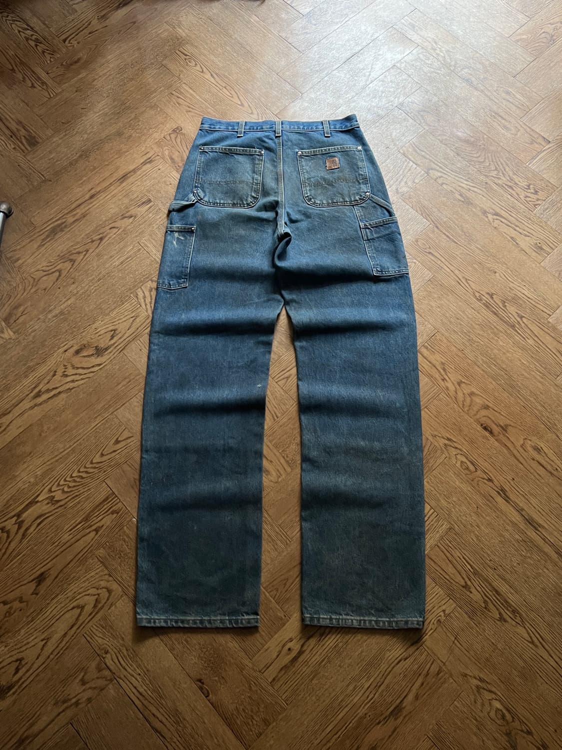 [33]칼하트 USA 더티워싱 더블니 워크 데님 팬츠 상품이미지2