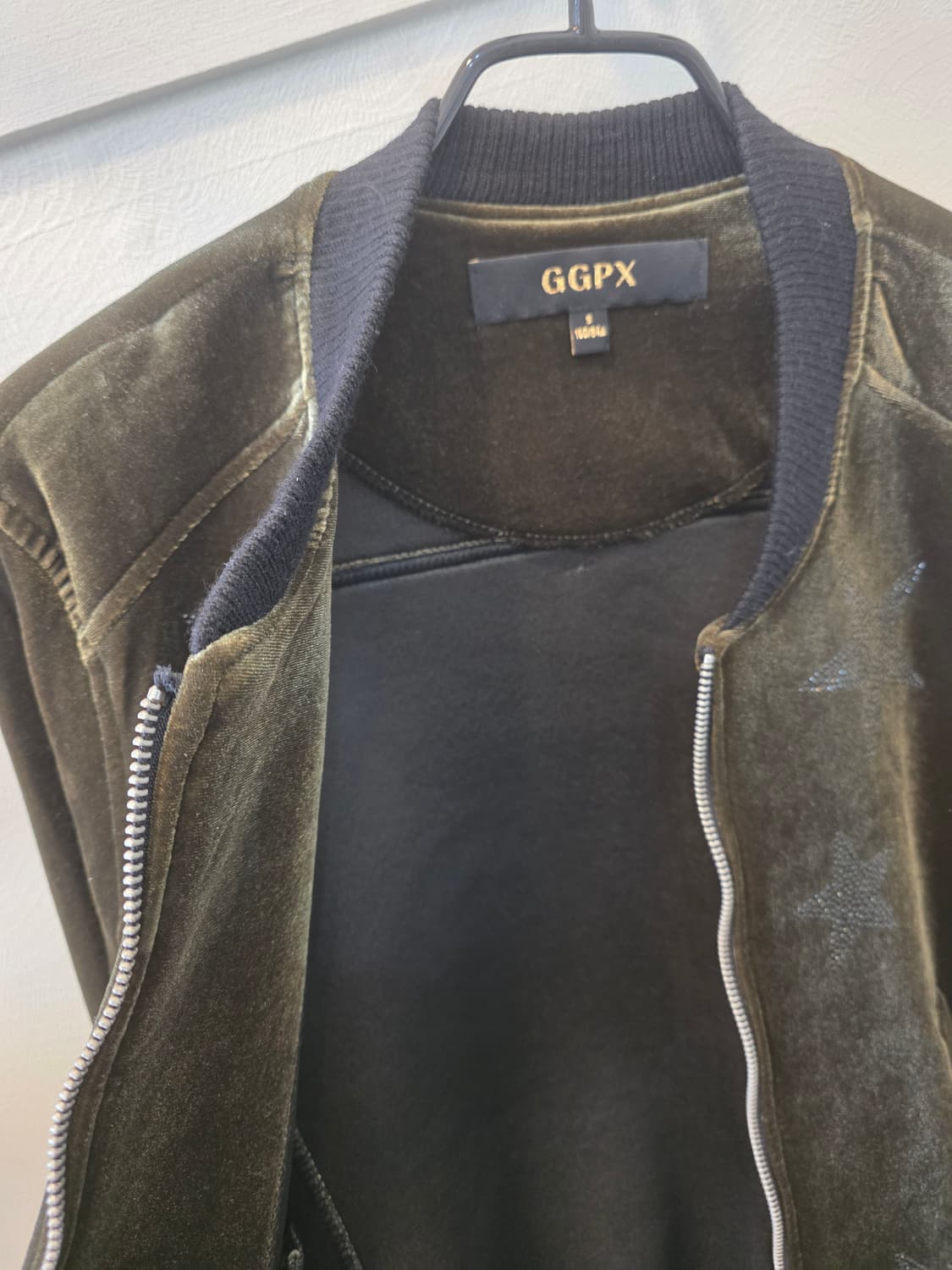 GGPX 올리브그린 벨벳 스타 아플리케 봄버 자켓 S 상품이미지7
