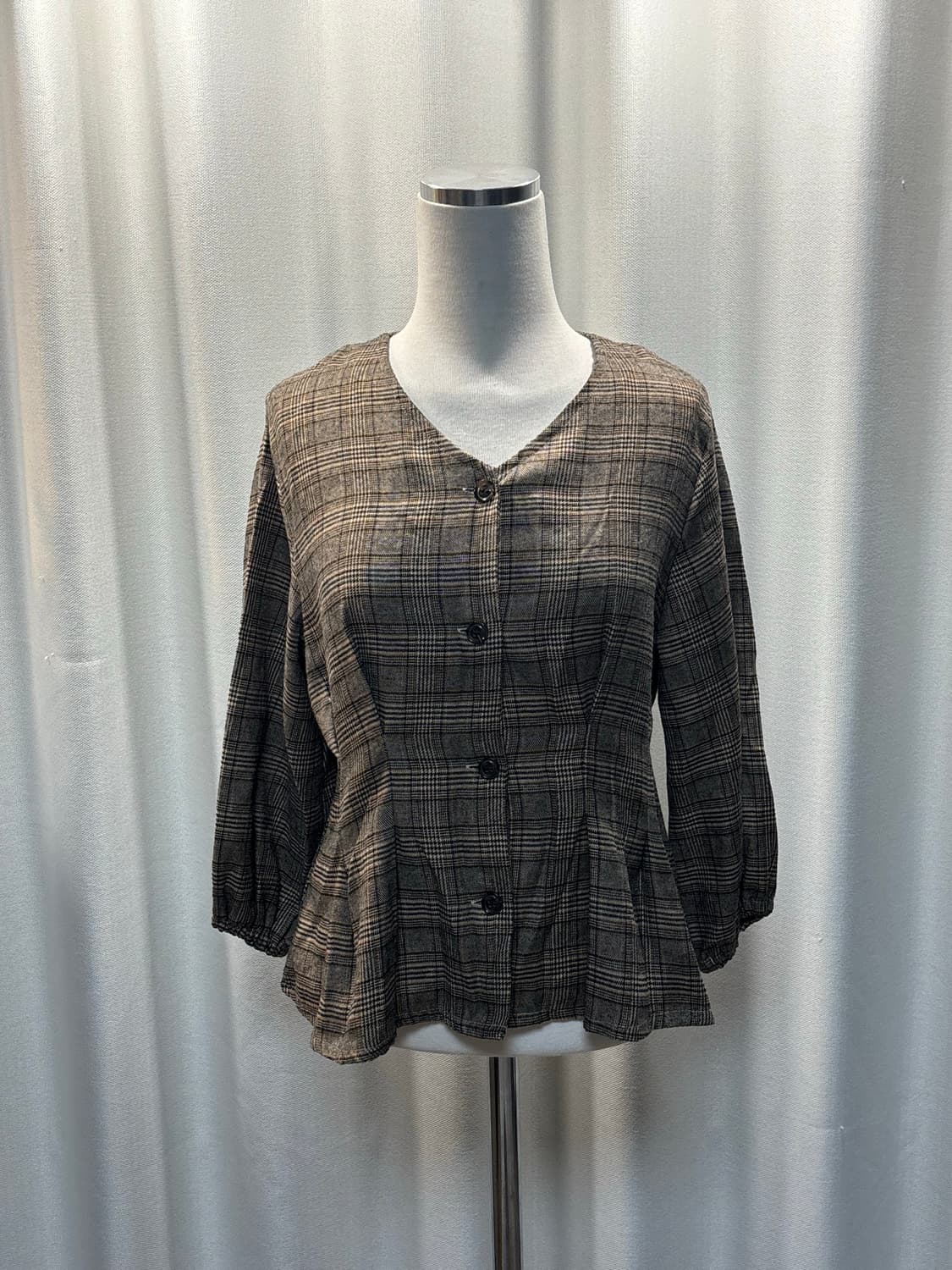 브라운 체크 셔츠 상품이미지1