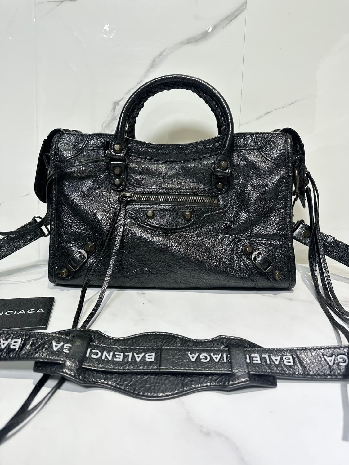 [SA 정품] 발렌시아가 로고스트랩 시티 모터백 스몰 상품이미지8