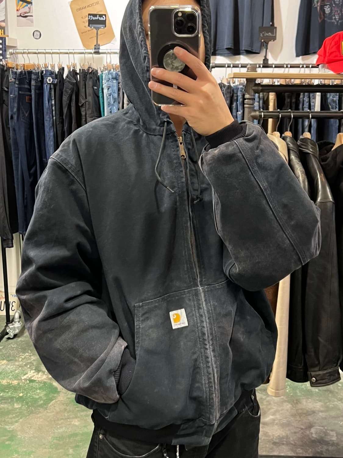 [L] 칼하트 J131 액티브 자켓 써멀 라이닝 캔버스 후드 집업 상품이미지3