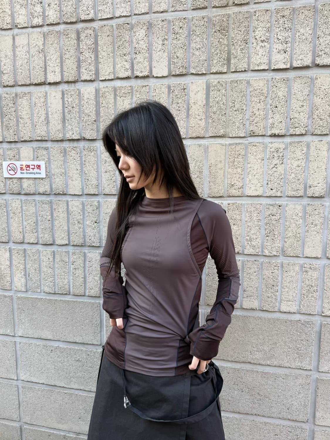 혜인 서 매쉬 디테일 롱 슬리브 상품이미지4