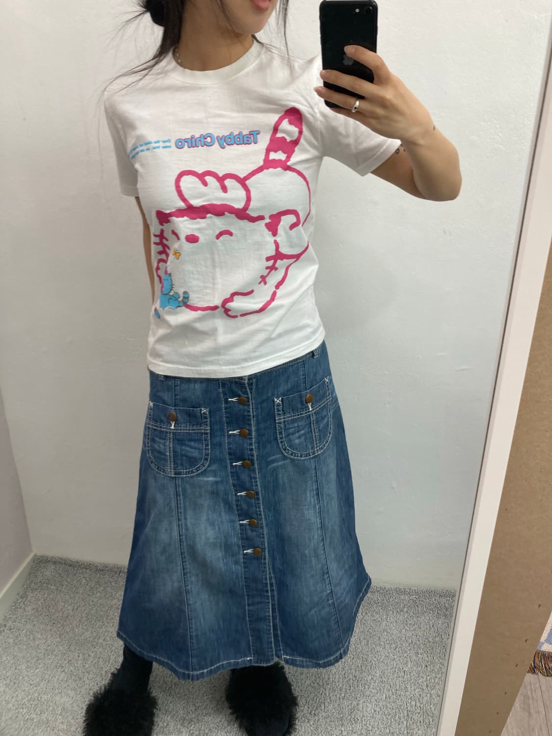 아ㅡㅡ진짜 귀여운 고양이 태비치로 반팔 티셔츠 상품이미지3