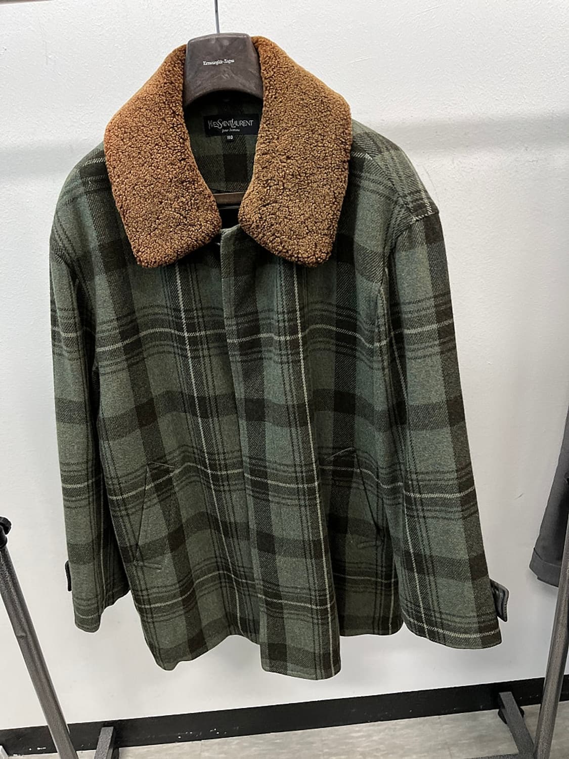 110) 입생로랑 시어링 체크 울코트  상품이미지3