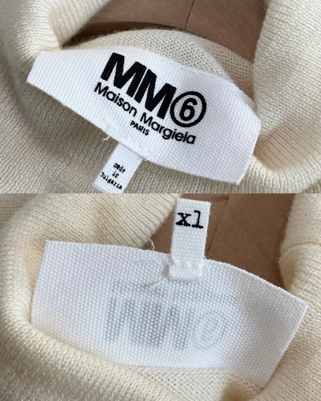 MM6 메종 마르지엘라 아이보리 엘보우 패치 터틀넥 니트 상품이미지8