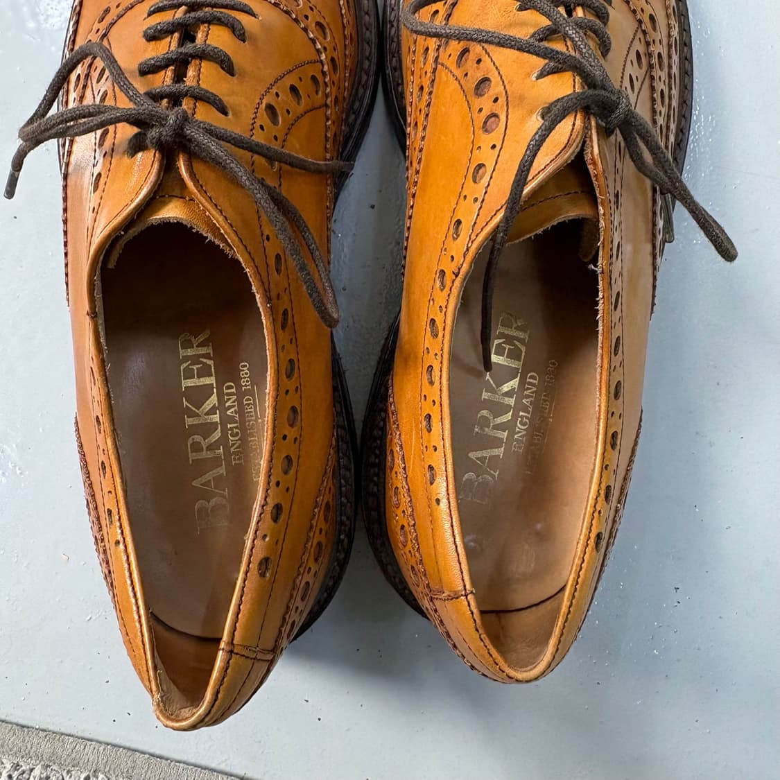 실측 바커 남성 가죽 윙팁 구두 0406J 상품이미지7