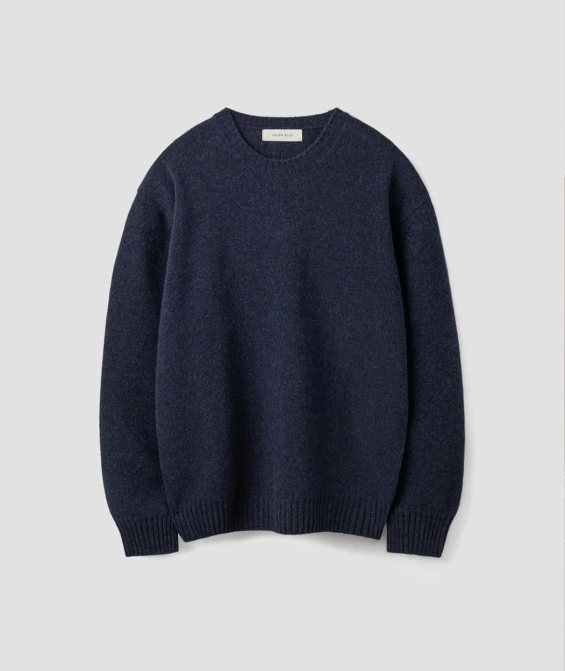 유니온블루 캐시미어 울 크루넥 니트 L [멜란지 네이비] 상품이미지1