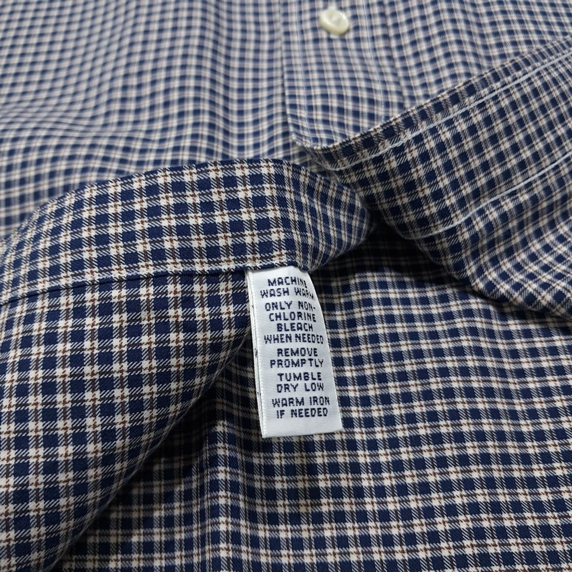 CL258 3XB 폴로 00s 네이비브라운 마이크로체크 셔츠 남방 상품이미지5