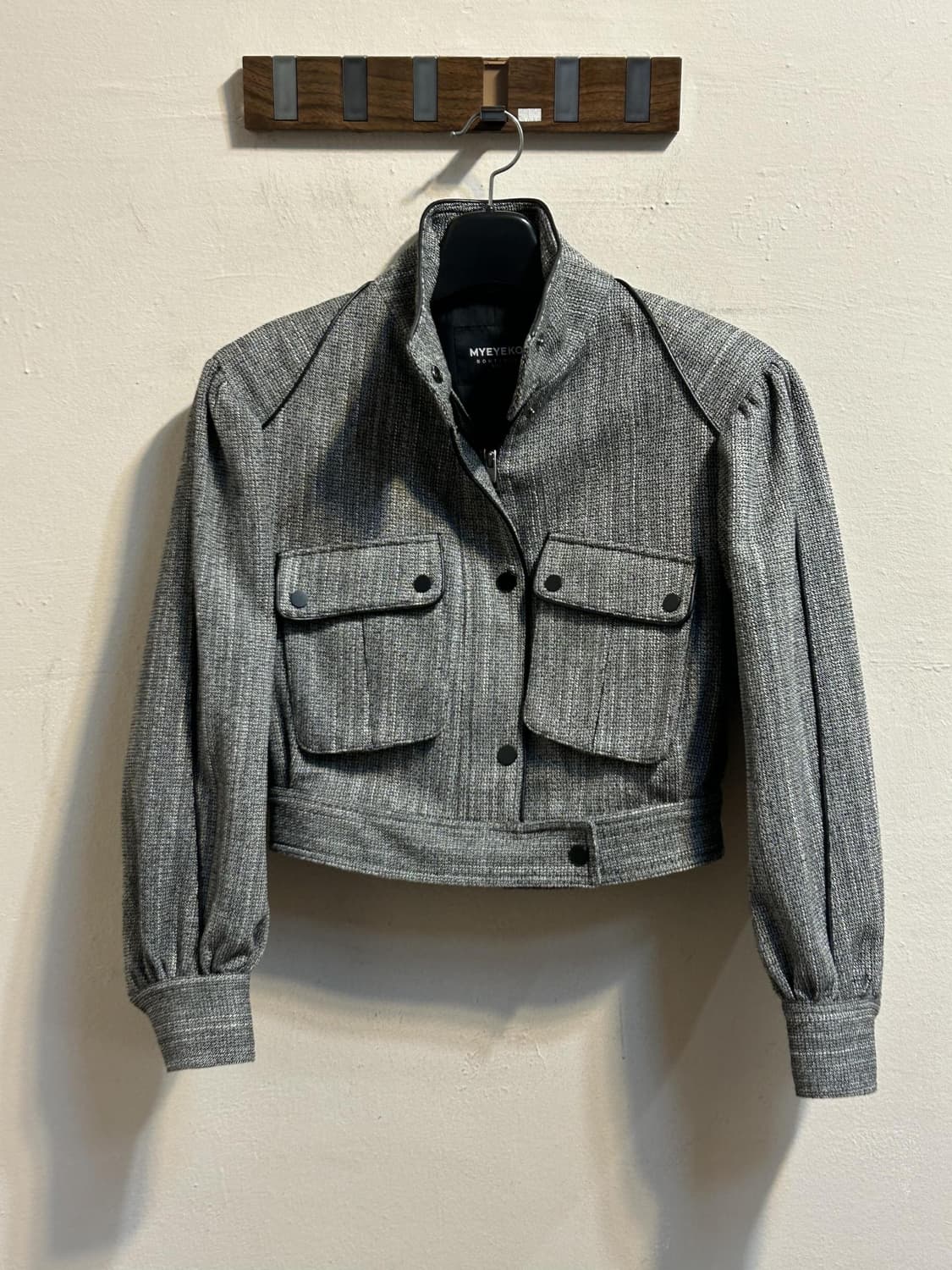 MYEYECO 하이넥 울 블렌드 숏 자켓 상품이미지1
