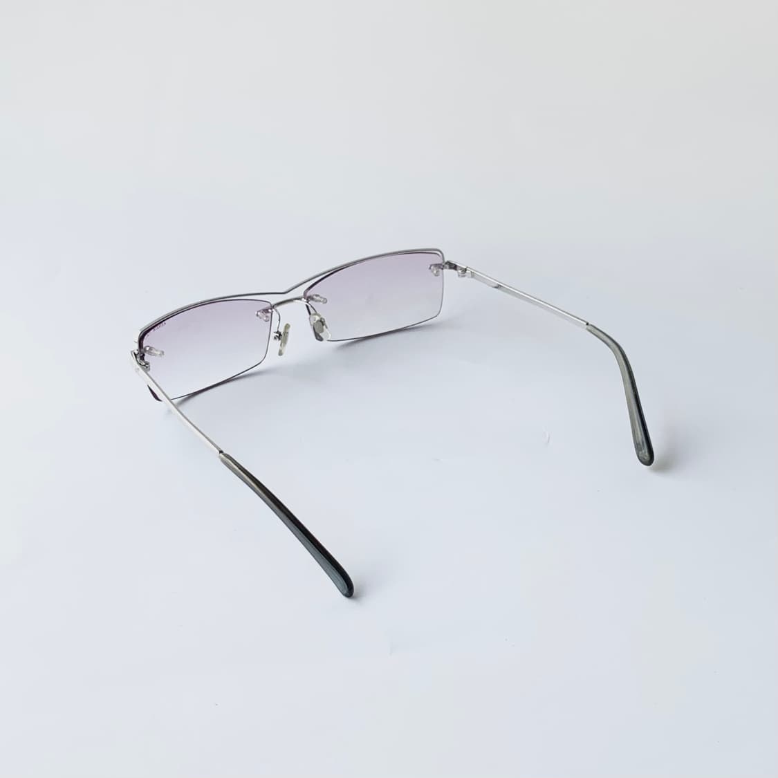 970 데드스탁 빈티지안경 Y2K 무테 선글라스 긱시크 틴트 안경 보라색 상품이미지4