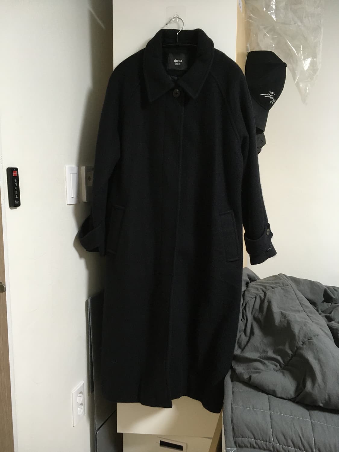 블랙네이비 롱코트 상품이미지3