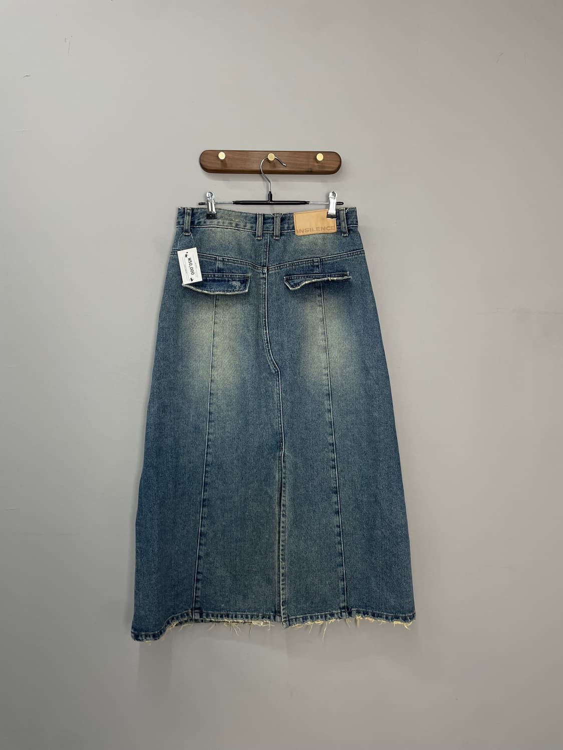인사일런스 빈티지 데님 롱 스커트 H1110 상품이미지5