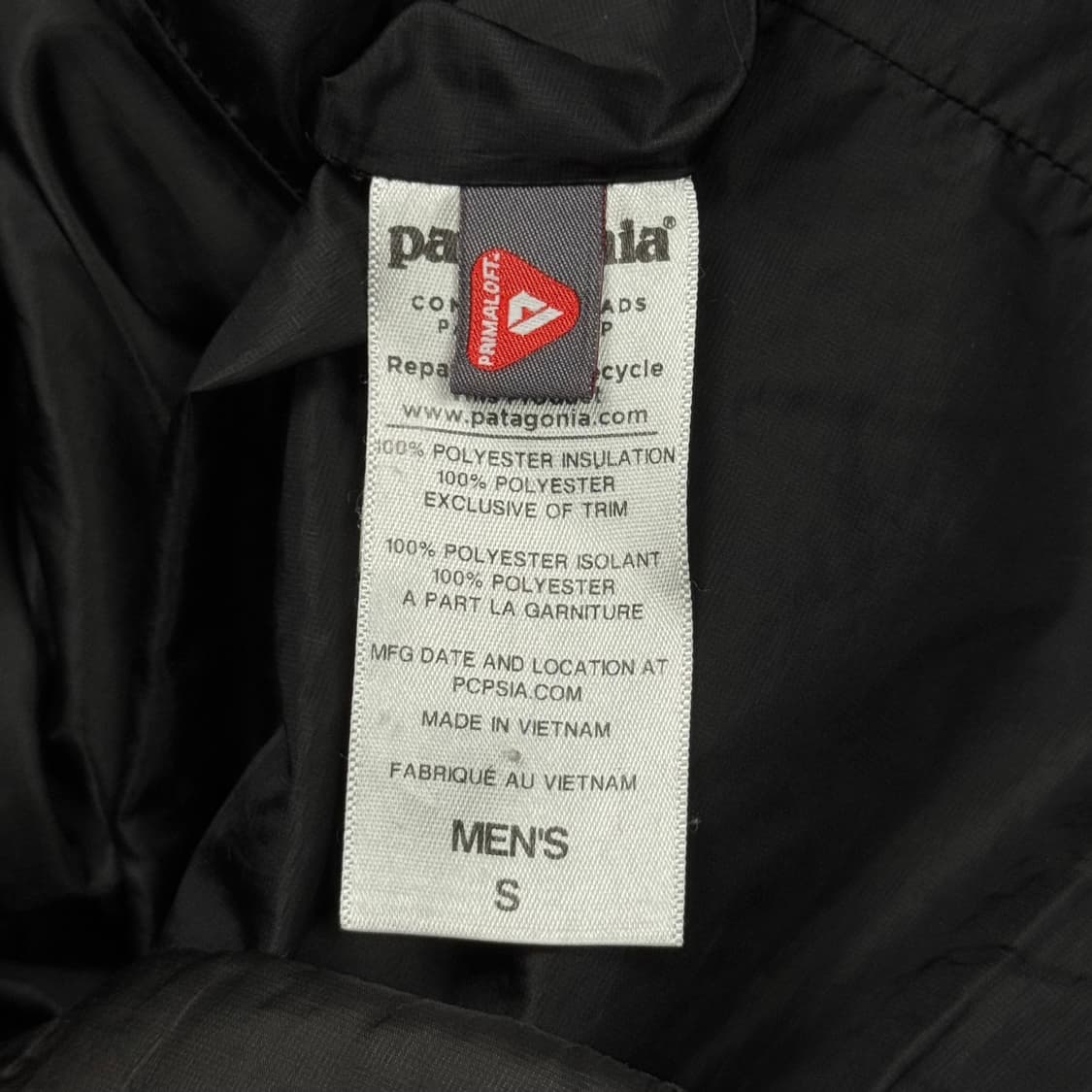 (S) 파타고니아 나노퍼프 프리마로프트 패디드 재킷 블랙 상품이미지5