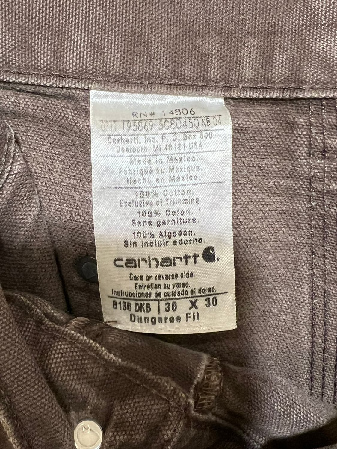 10s [36x30] 칼하트 더블니 워크팬츠 B136 DKB 상품이미지6