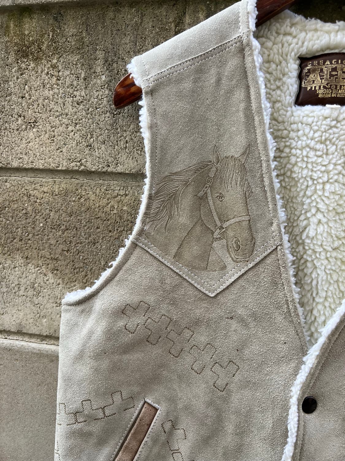 1970s SUEDE WESTERN SHERPA 스웨이드웨스턴베스트 상품이미지4