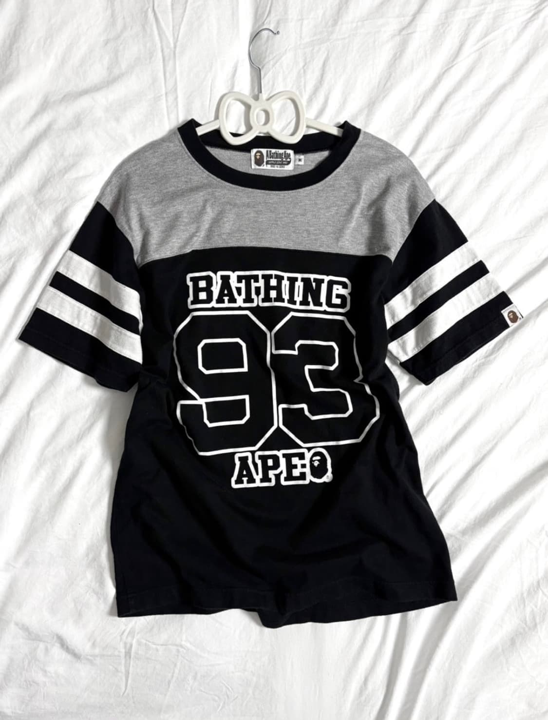 배이프 93 반팔 티셔츠 블랙/그레이 상품이미지1