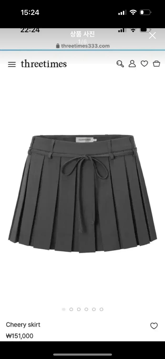 XS 새상품) 쓰리타임즈 치어리 스커트  상품이미지1