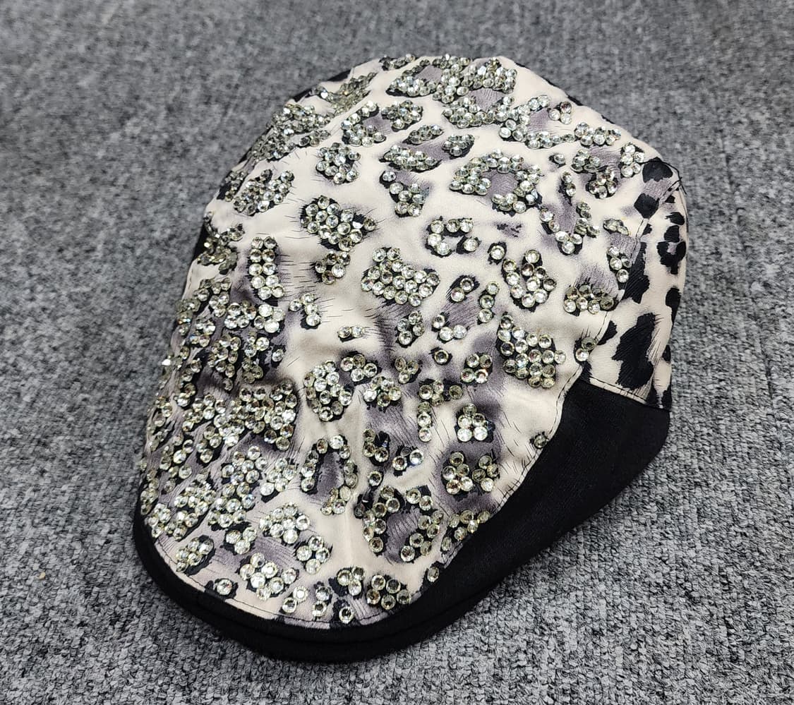 Y2K 레트로 레오파드 큐빅 헌팅캡 모자 상품이미지1