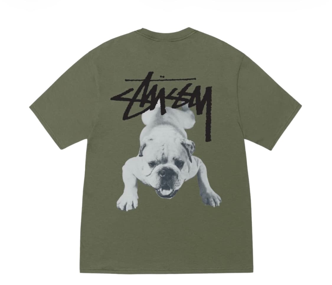 스투시 스탁 도그 티셔츠 올리브 상품이미지1