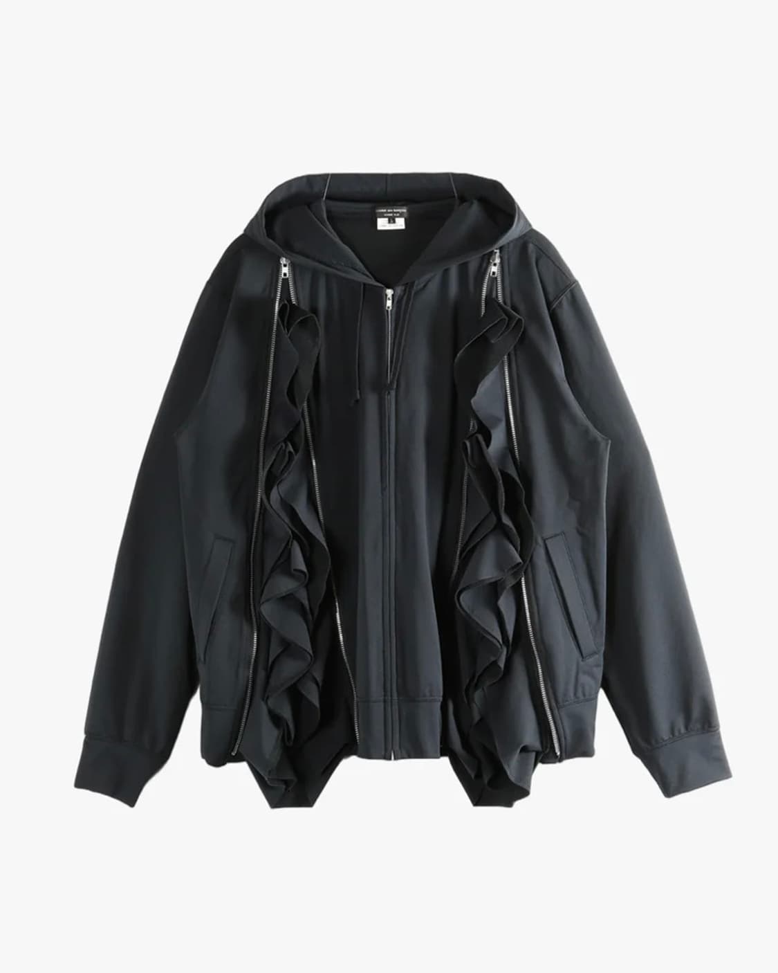 [M,L,XL]꼼데가르송 옴므 26ss 러플 후드집업/블랙 상품이미지4