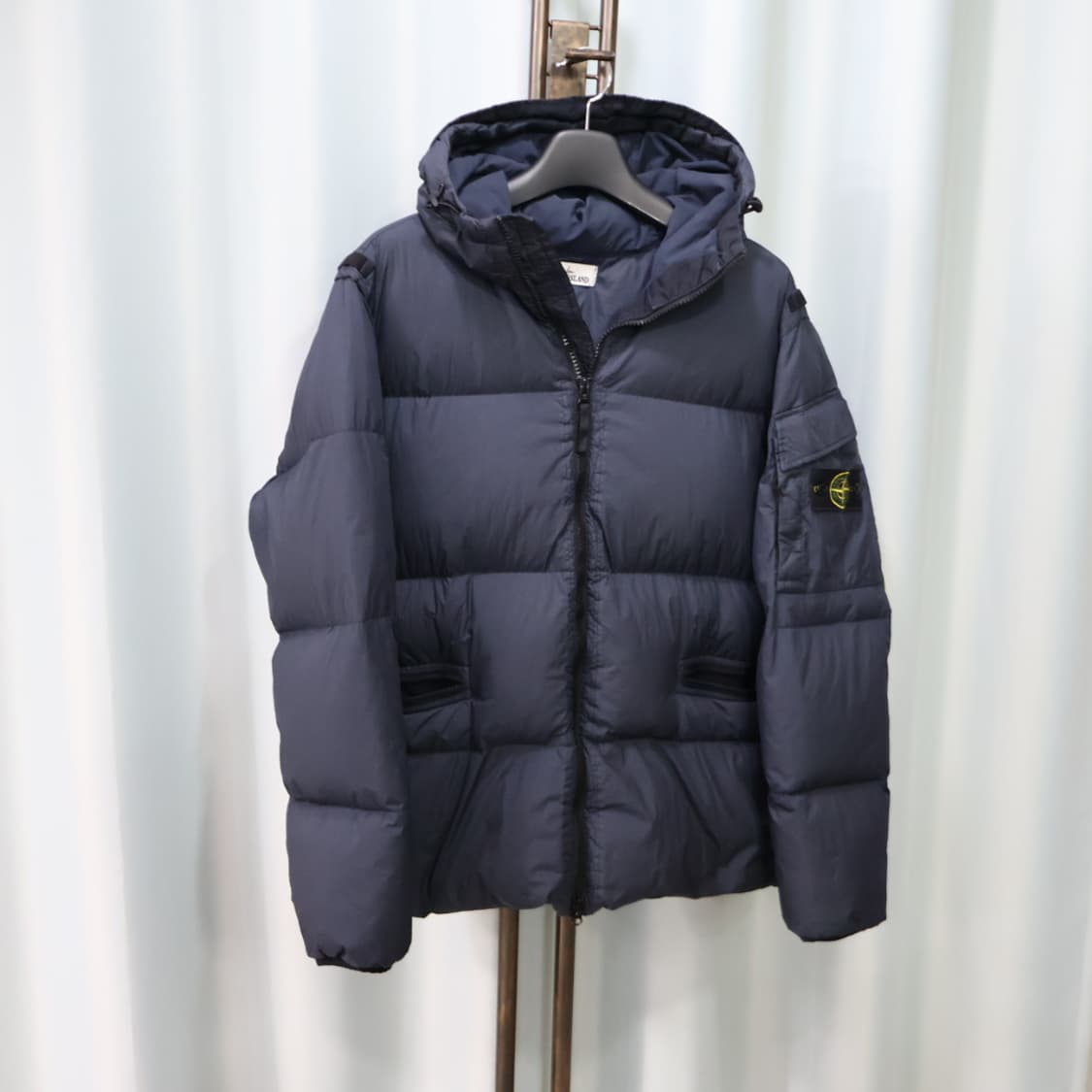스톤아일랜드 크링클랩스 네이비 나일론 후드 패딩 XL/105 상품이미지4