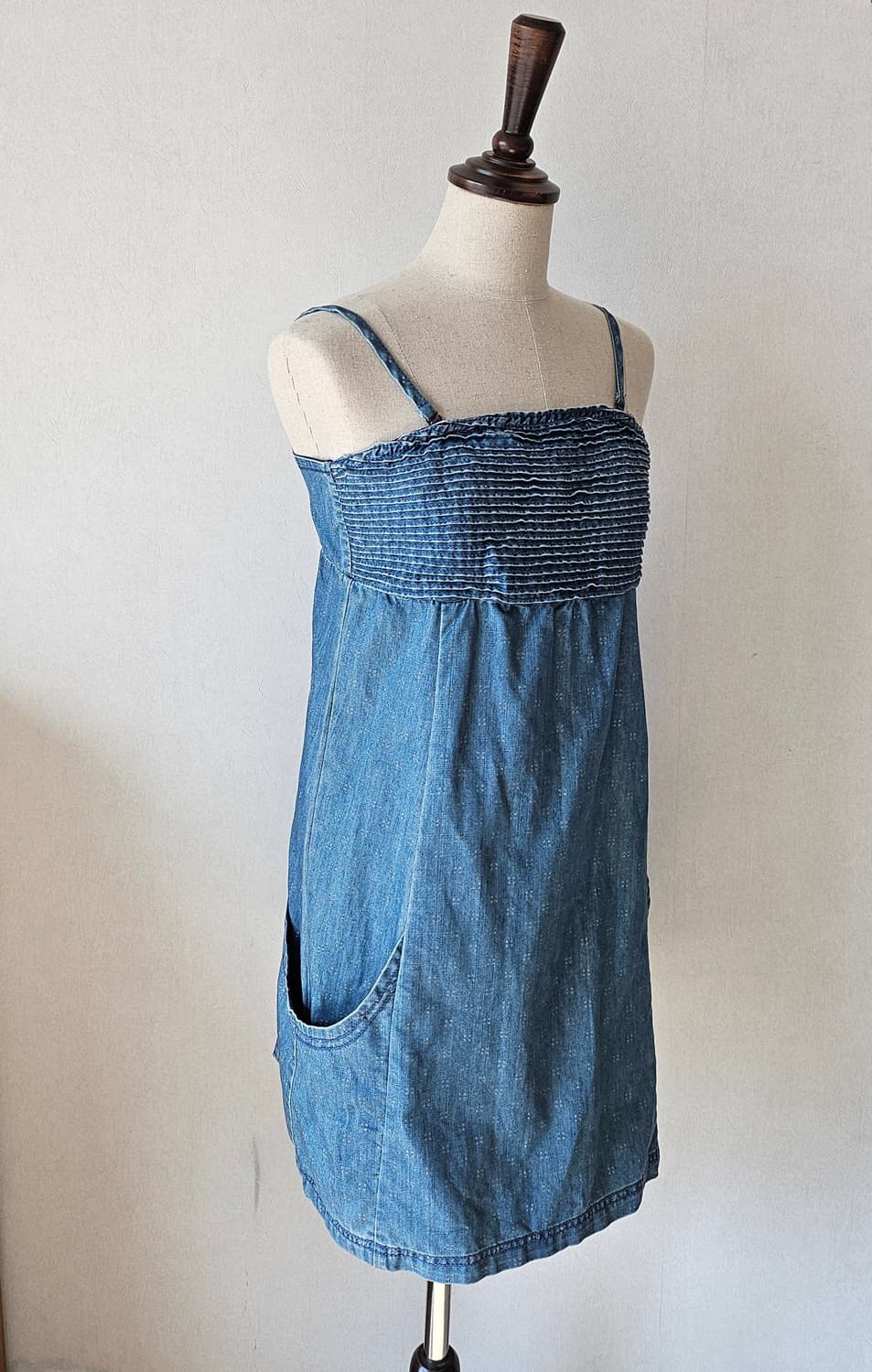 에스프리 edc 워싱 데님 뷔스티에 미니원피스34(44~55) 상품이미지5