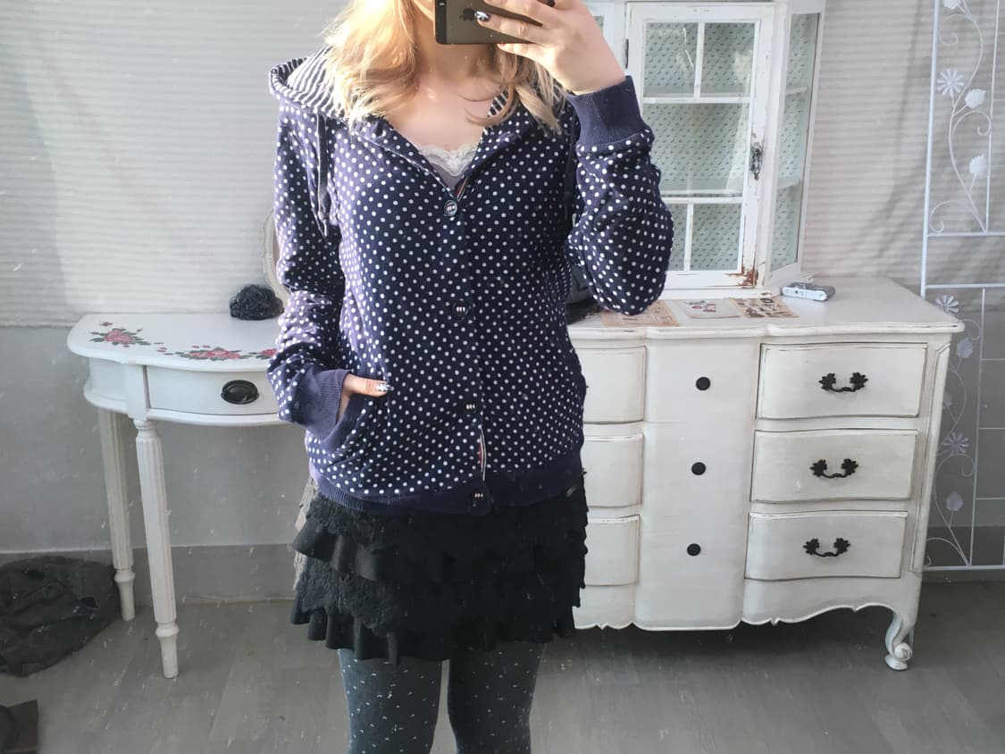 University of Oxford 도트 후드 집업 상품이미지4