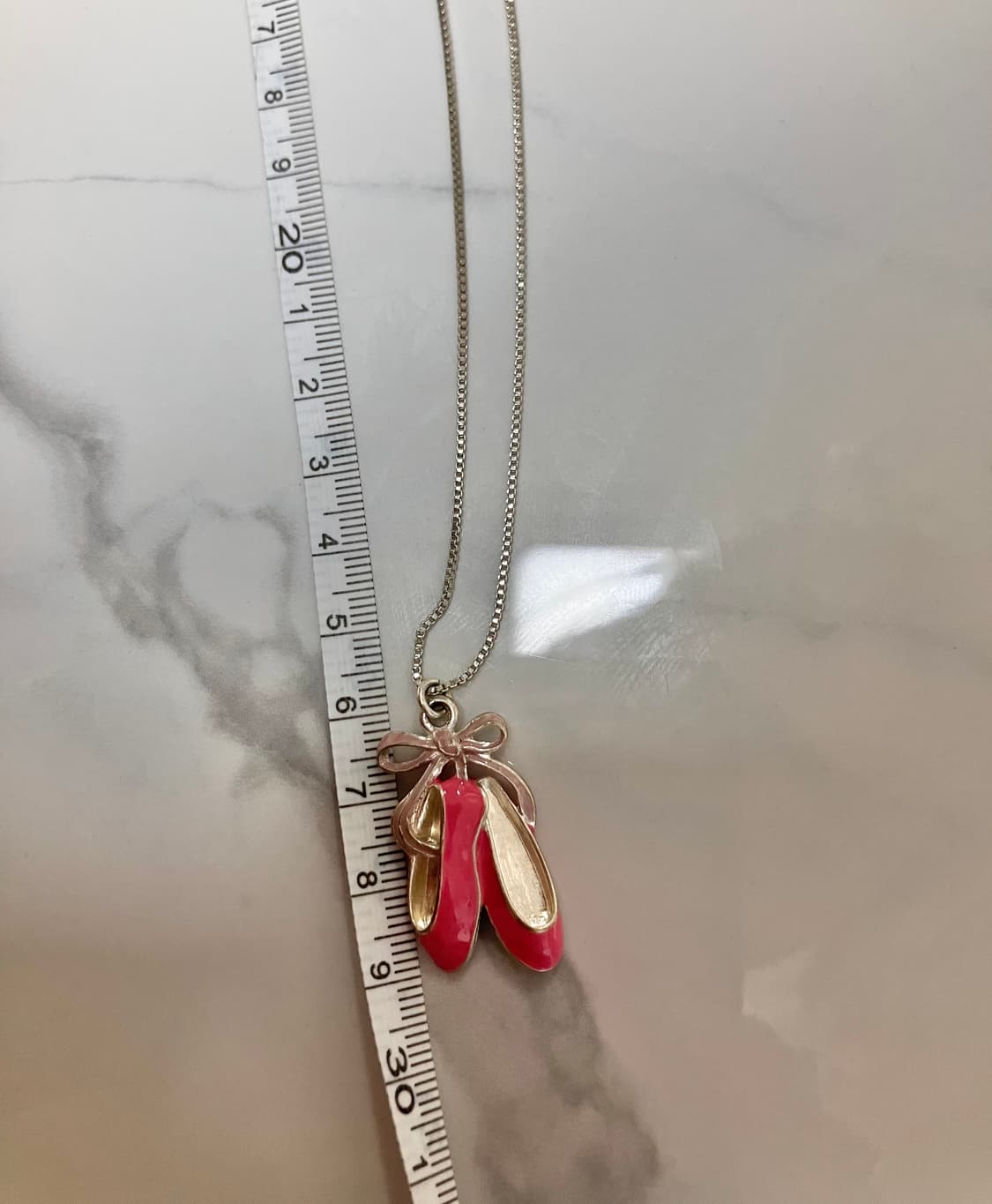 ASOS 핑크 발레리나 토슈즈 실버 목걸이 상품이미지2