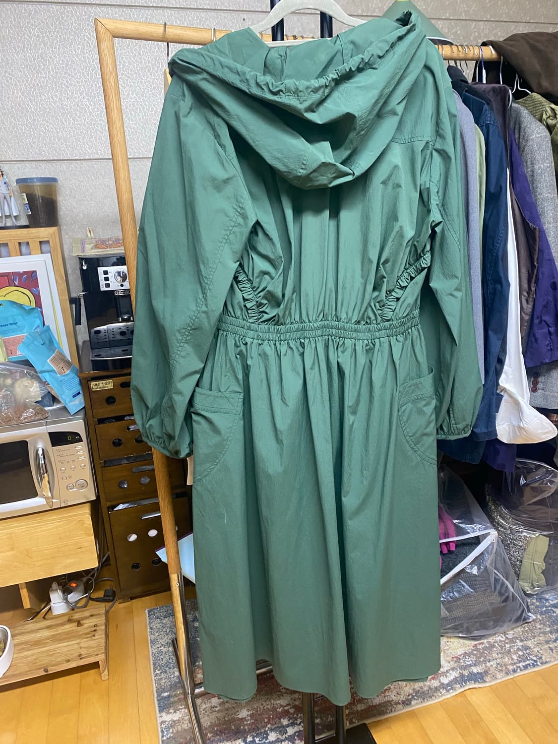 JUCY JUDY 그린 후드 롱 원피스 S 상품이미지5