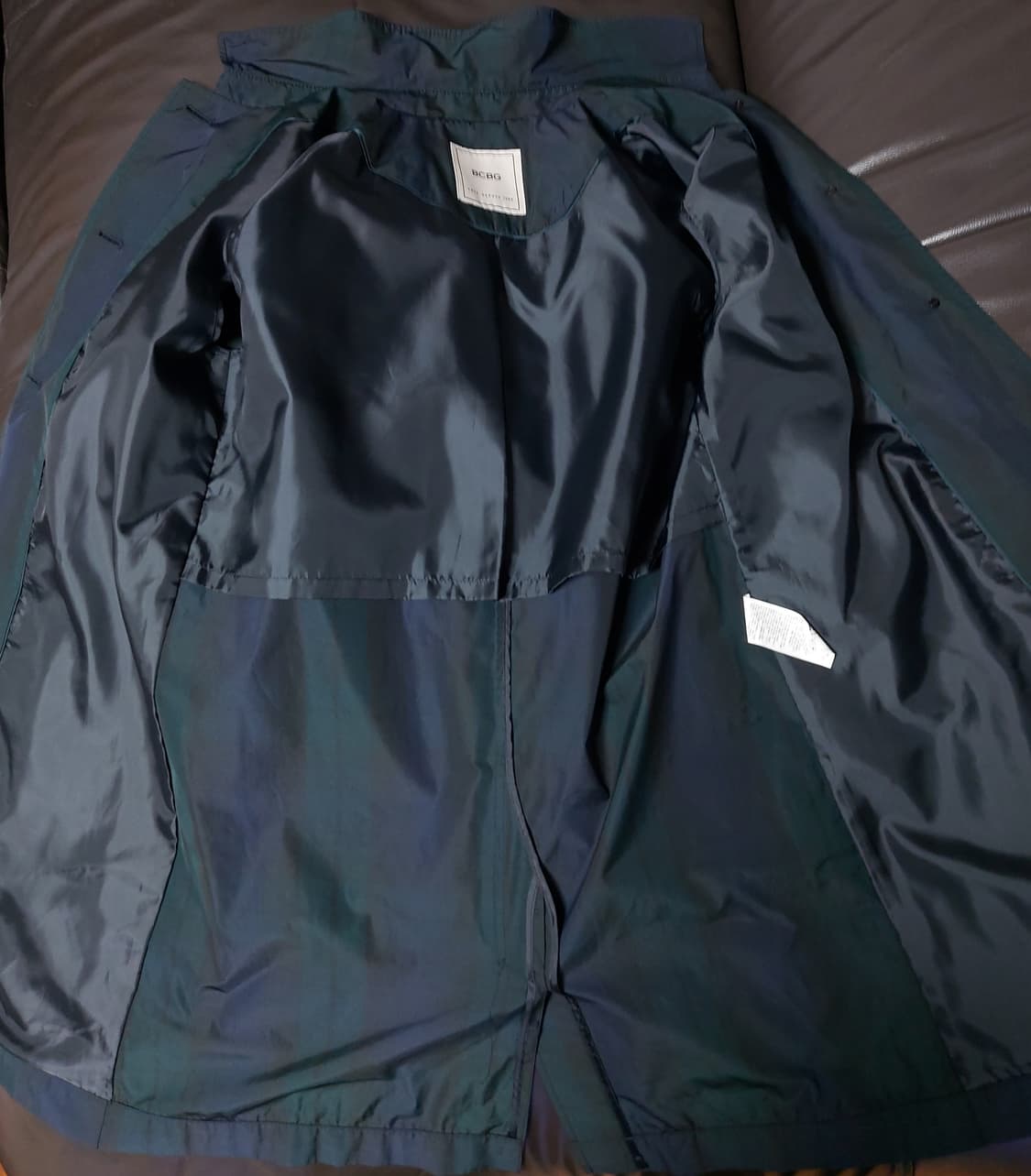 BCBG 다크 그린 타탄 체크 패턴 트렌치코트(85)

 상품이미지5