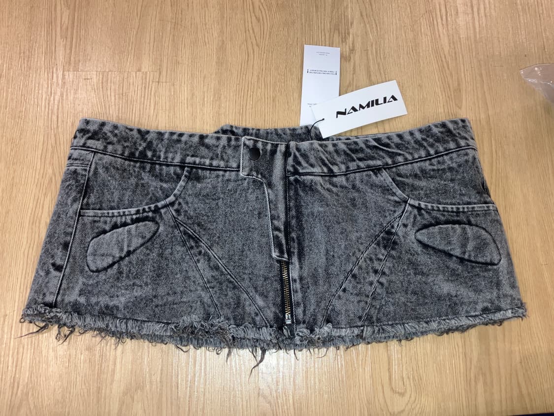 나밀리아 데님 미니스커트 블랙 M 상품이미지1