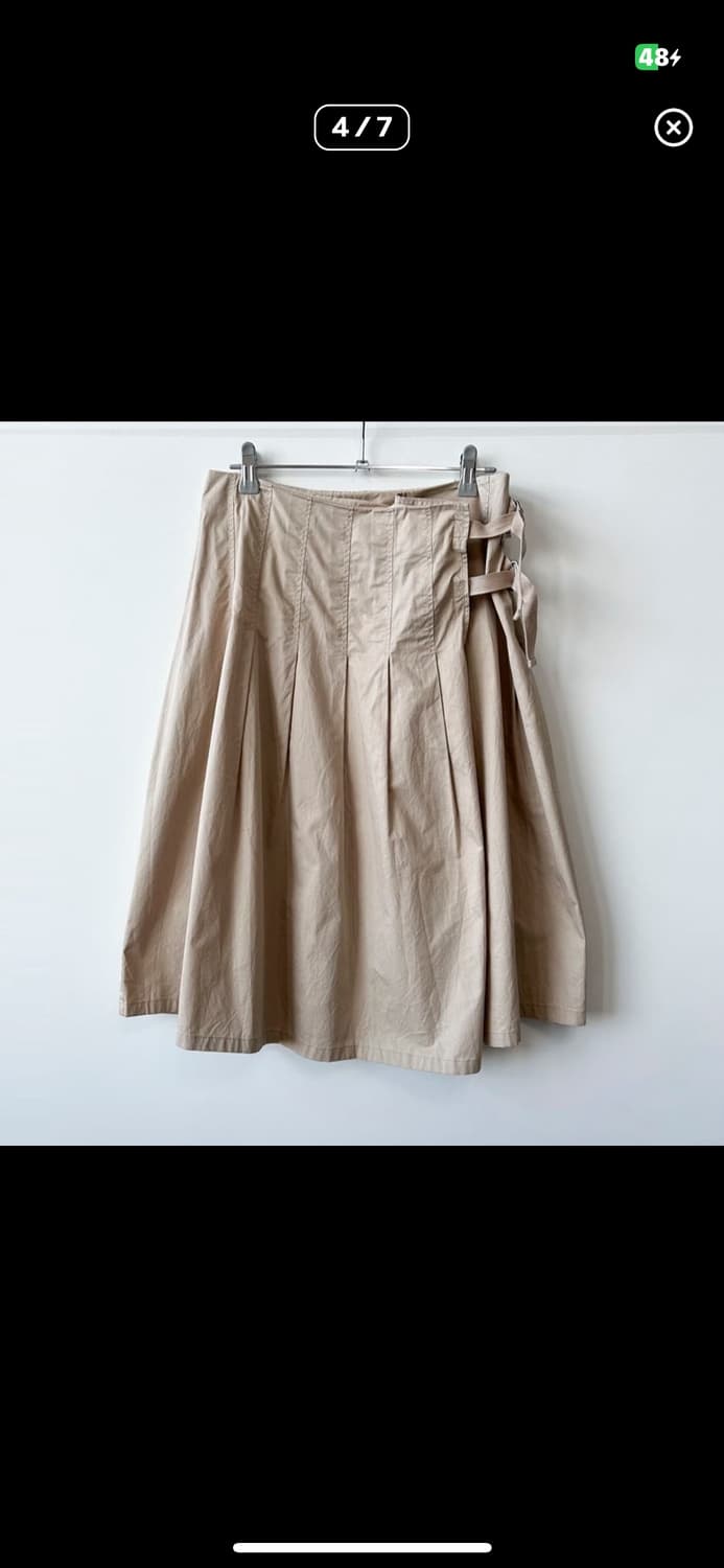 빈티지 베이지 랩스커트 상품이미지1