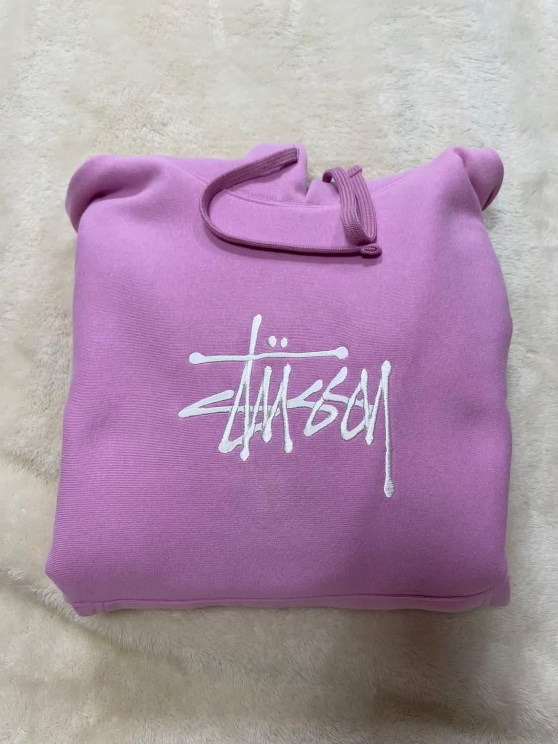 스투시 아플리케후드티 핑크 상품이미지3