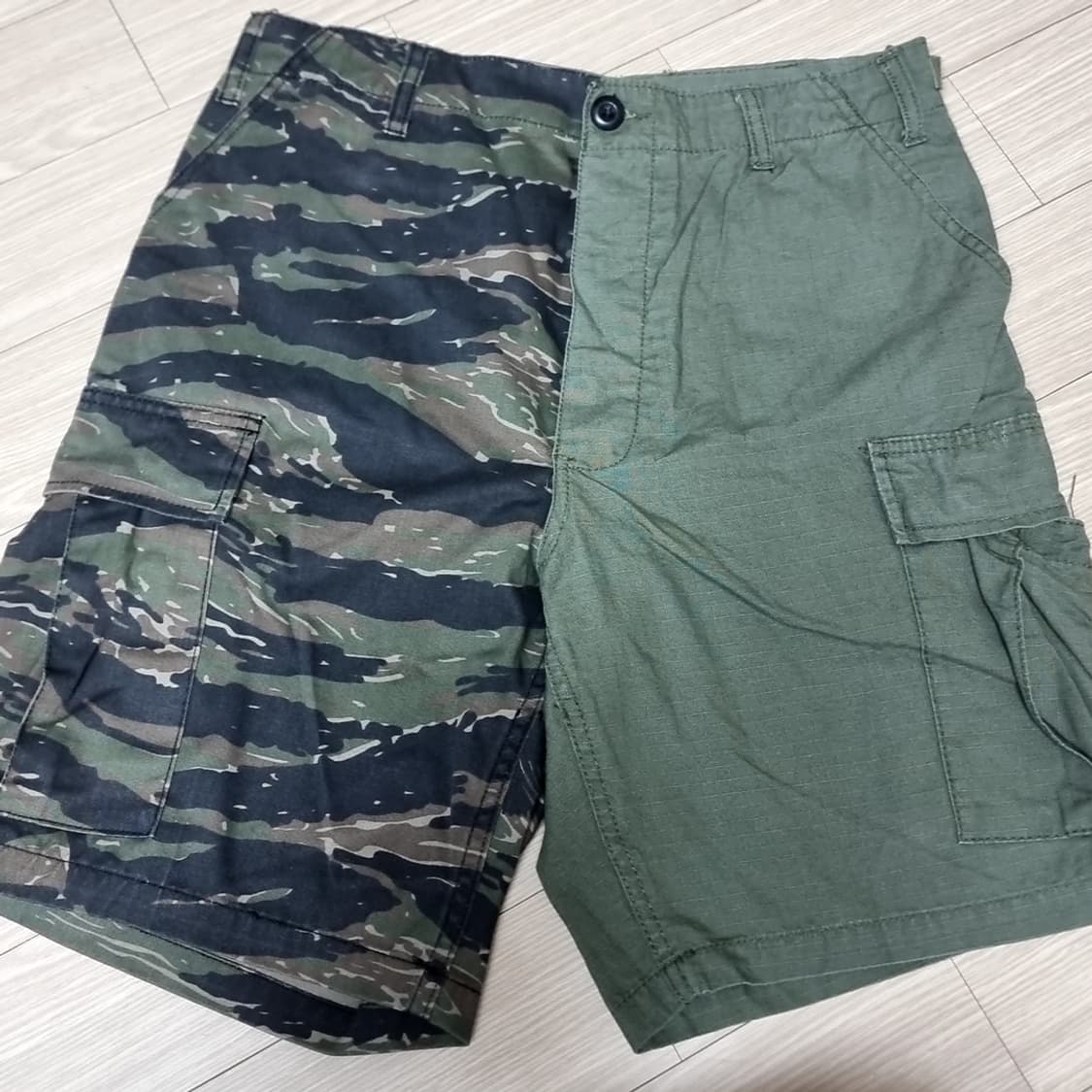 Forty Fine Clothing 카고 반바지 카모카키색 배색(30) 상품이미지1